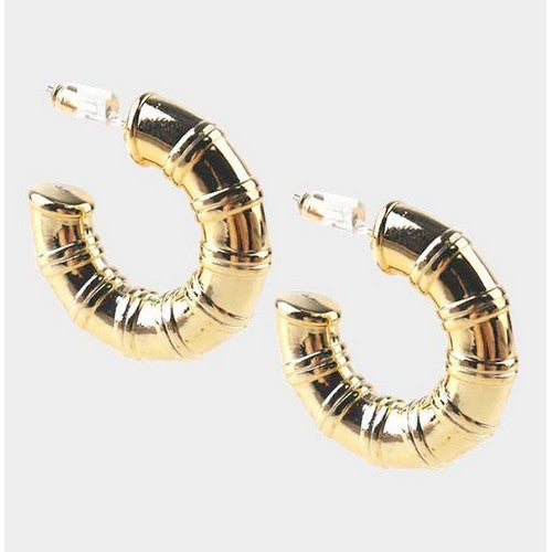 PKE6796 Bamboo Hoop Earring in Gold