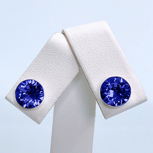 Crystal Stopper Studs in Royal Blue