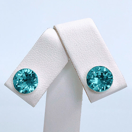 Crystal Stopper Studs in Turquoise