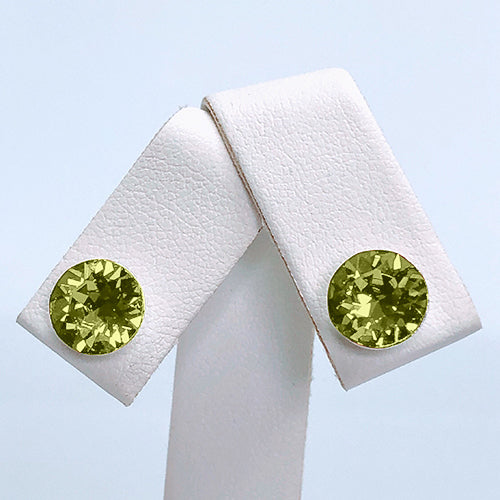Crystal Stopper Studs in Yellow