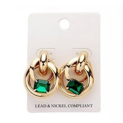 PKE5203 Chunky Ring Gen Earring in Green