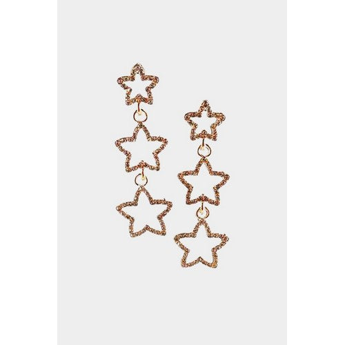 PKE5282 Triple Star Drop Earring in Gold