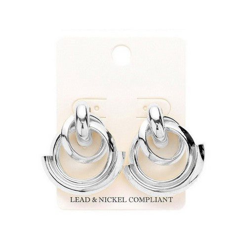 PKE4835 Abstract Earrings in Silver
