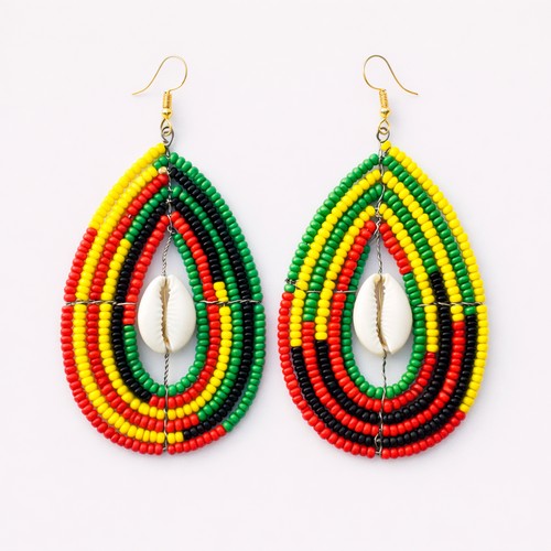 Shell Centre Bead Drop Earring