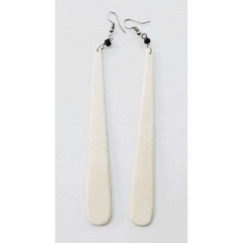 Bone Drop Earring in White
