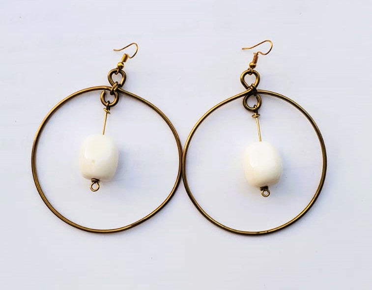 Amethyst Stone Circle Earring