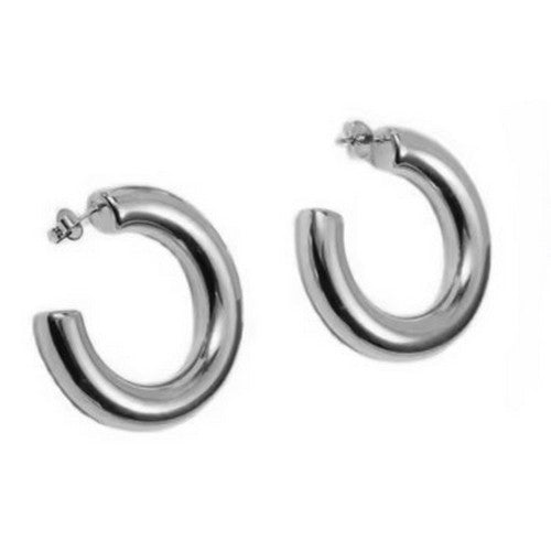 Thick Hoop Earring in Silver