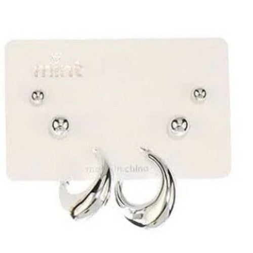 JAE-47068 Point Hoop 3-Pair Earrings Set in Silver
