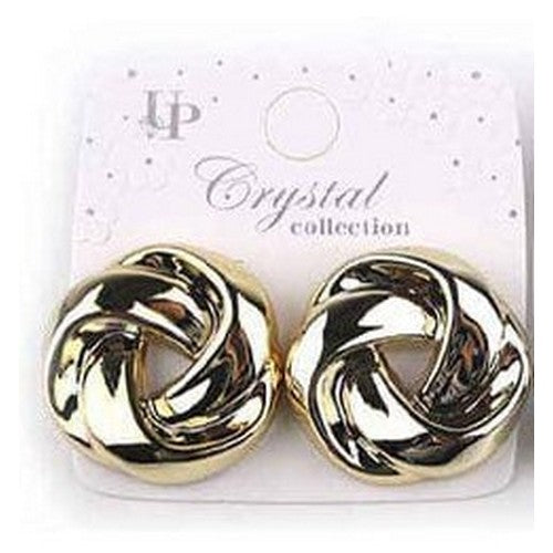 MER-6833 Large Flat Knot Earrings in Gold