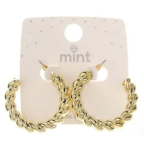 JAE-46871 Rope Hoop Earrings in Gold