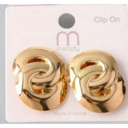 ERC 5241GS Figure of 8 Clip-On Earring in Gold