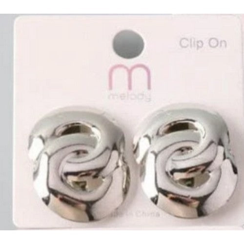 ERC 5241GS Figure of 8 Clip-On Earring in Silver