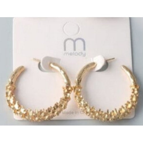 ER 36995GS Enchanted Hoop Earrings in Gold