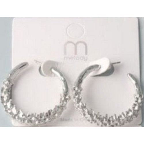 ER 36995GS Enchanted Hoop Earrings in Silver