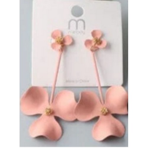 ER 35944 Painted Orchid Drop Earrings in Pink