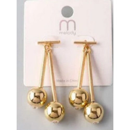 ER 37197GS Minimalist Cherries Earrings in Gold