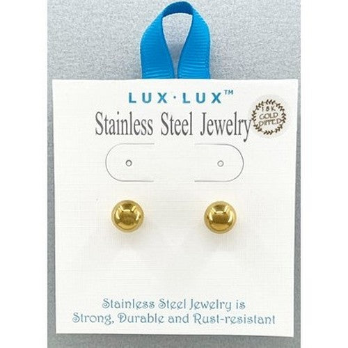 SSE 215G Lux Lux Stainless Steel Stopper Stud Earrings in Gold