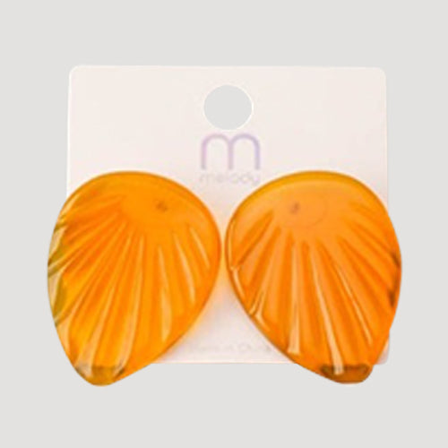 Acrylic Press Leaf Earring in Yellow