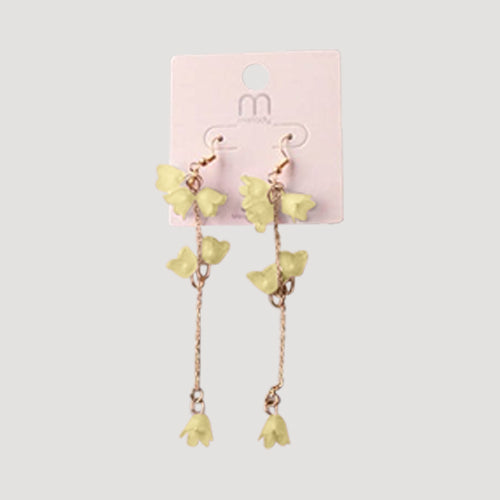 Buttercup Flower Chain Drop Earring in Yellow