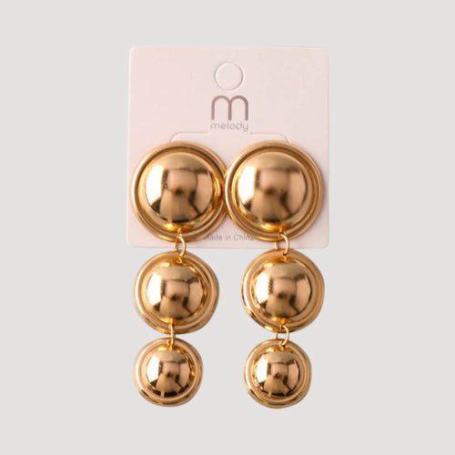 Chunky Graduated Circles Drop Earring in Gold