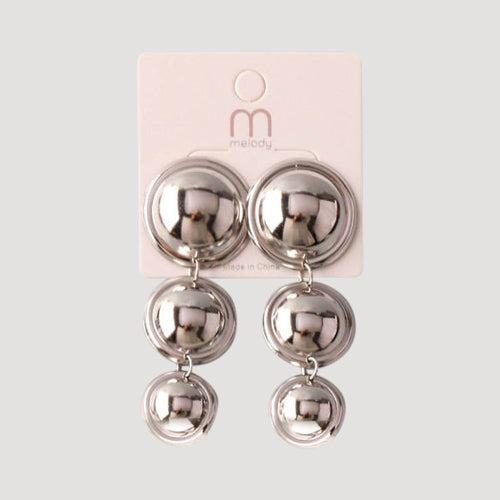 Chunky Graduated Circles Drop Earring in Silver
