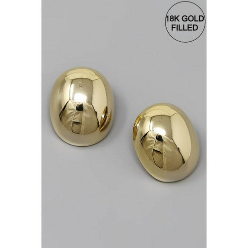 129926 18K Gold-Filled Oversize Oval Dome Earrings