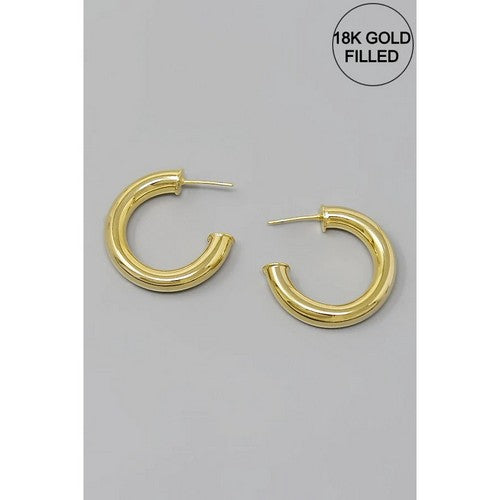 129916 18K Gold-Filled Tube Hoop Earrings