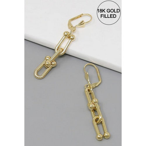129784 Horsebit Link 18K Gold-Filled Earrings