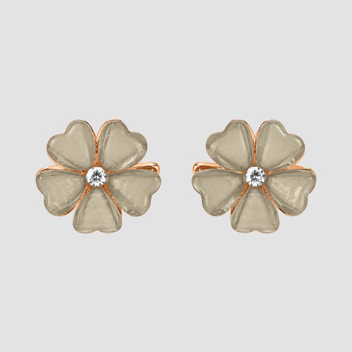 Epoxy Flower Stud Earrings in White