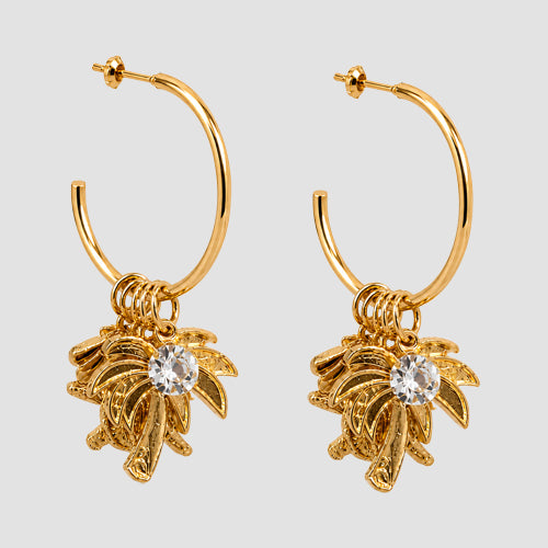 Sea Life Charm Hoop Earrings in Gold