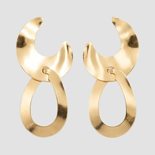 Connected Hoop Earrings in Gold