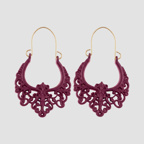 Boho Enamel Dangle Earrings in Purple