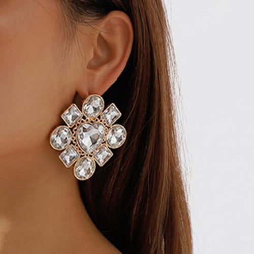 Lux Crystal Earrings in Silver