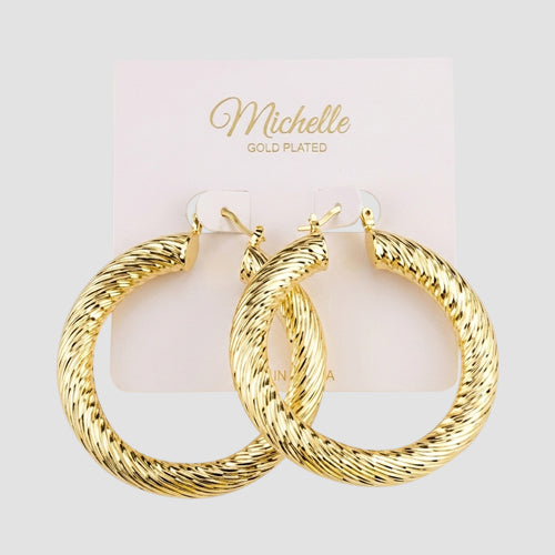 Gold Plated Twisted Wire Hoop Earring