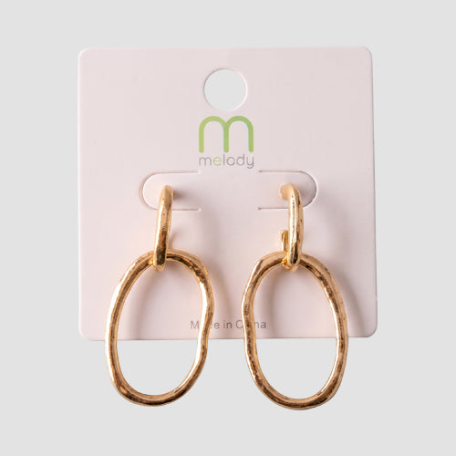 Sculpted Ring Drop Huggie Earring in Gold