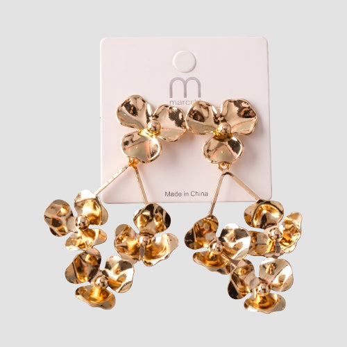 Blossom Cluster Swing Drop Earring in Gold