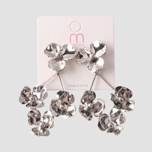 Blossom Cluster Swing Drop Earring in Silver