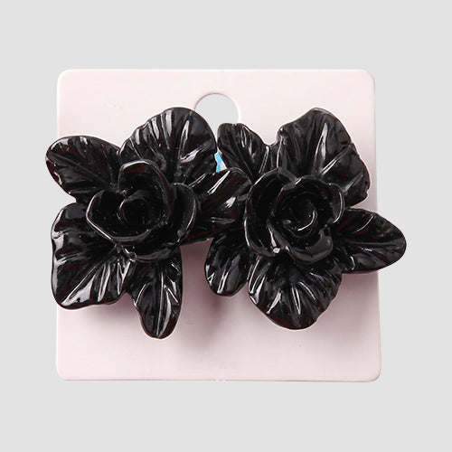 Rose Blossom Earring in Black