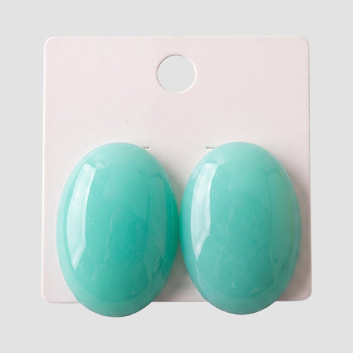 Acrylic Oval Earring in Green