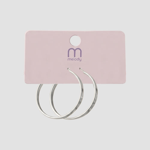 Flat Hoop Earring in Silver