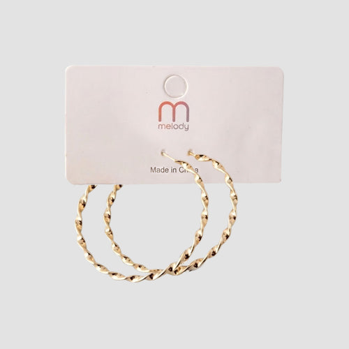 Twisted Hoop Earrings in Gold