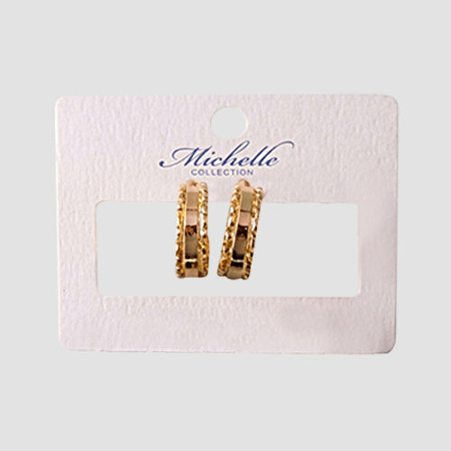 Flat Tube Hoop Earrings in Gold