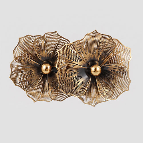 Abstract Flower Earrings in Gold