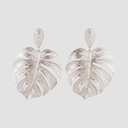 High Polish Metal Disc Drop Earrings in Silver