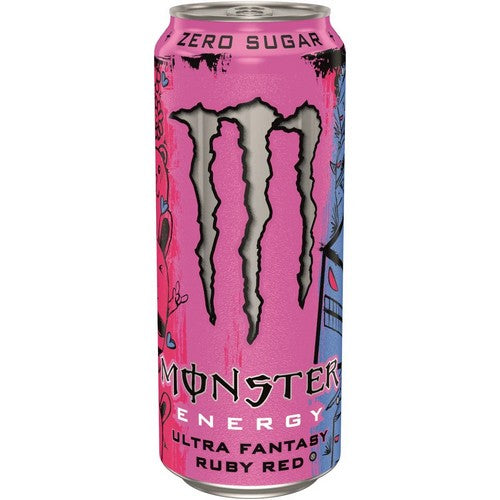 4D9-8A6-CDF Monster Energy Drink 500ml in Ultra Fantasy Ruby Red Zero Sugar