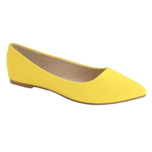 Classic Point Flat Shoes in Nubuck (Dusky Roase & Mustard)