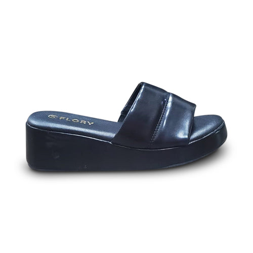 Topstitch Platform Wedge Heel Slipper