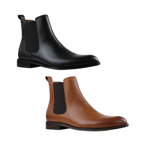 Dual Texture Chelsea Boot in Black