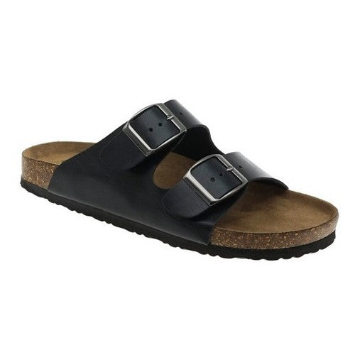 Birkie 2-Buckle Slipper in Black