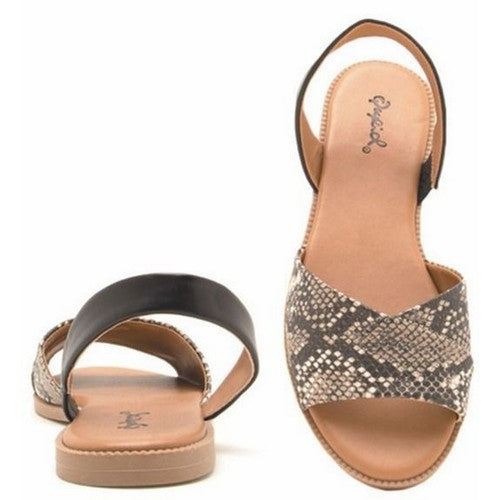 Snakeskin Sandals in Brown